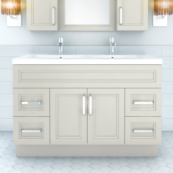 Ebern Designs Syble 48" Double Bathroom Vanity & Reviews Wayfair